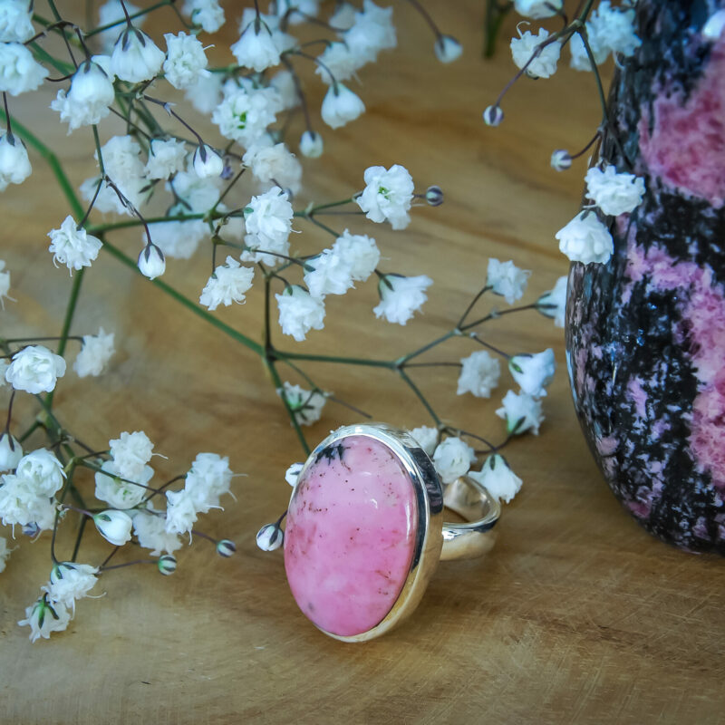 Bague en argent et Rhodonite