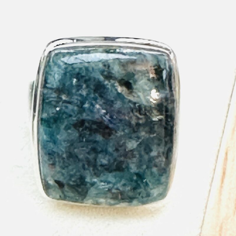 Bague Sylva- Agate Mousse -Rectangulaire 21 mm