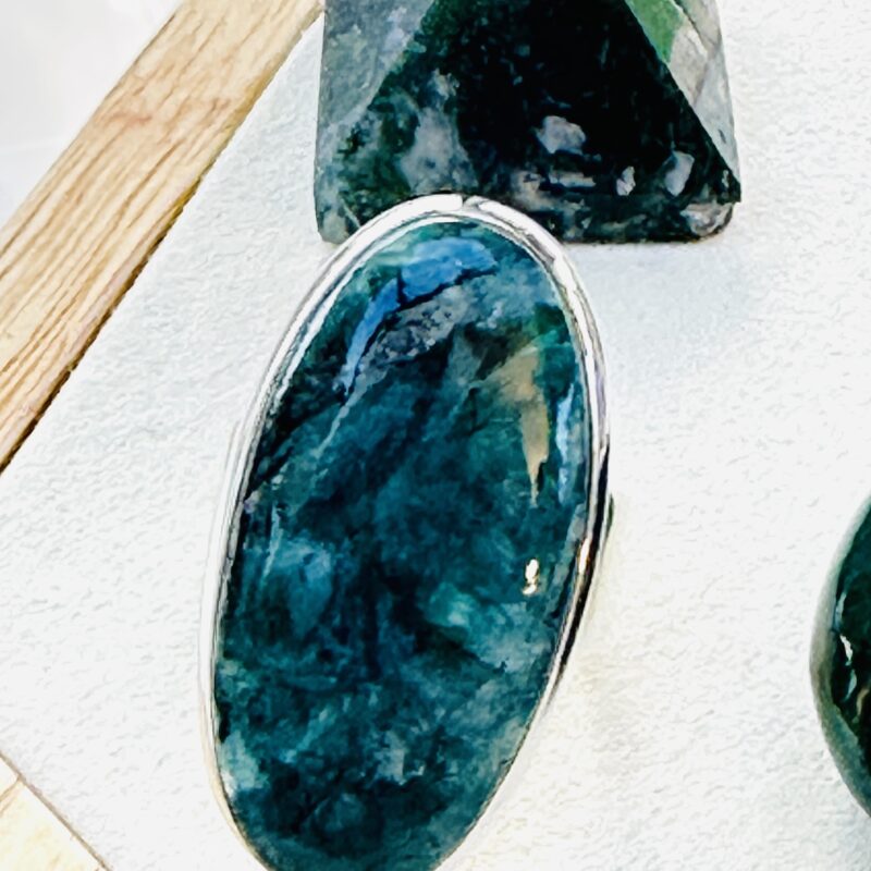 Bague Sylva- Agate Mousse - ovale 32 mm