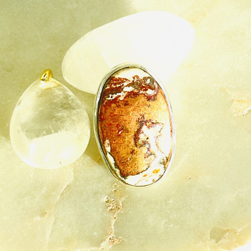 Bague Aurea -Dolomite cuivrée - ovale 33 mm