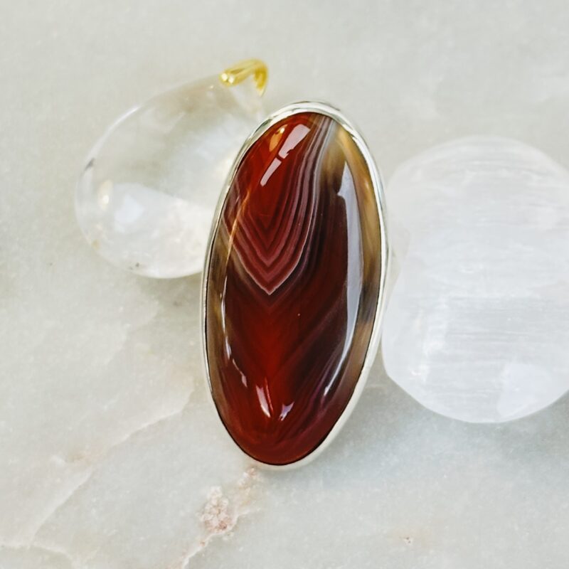 Bague Onyra - Agate Botswana - ovale 42mm