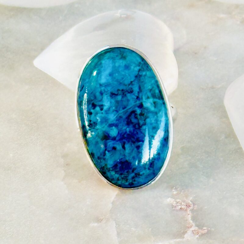 Bague Azura -Apatite Bleue - ovale 32 mm