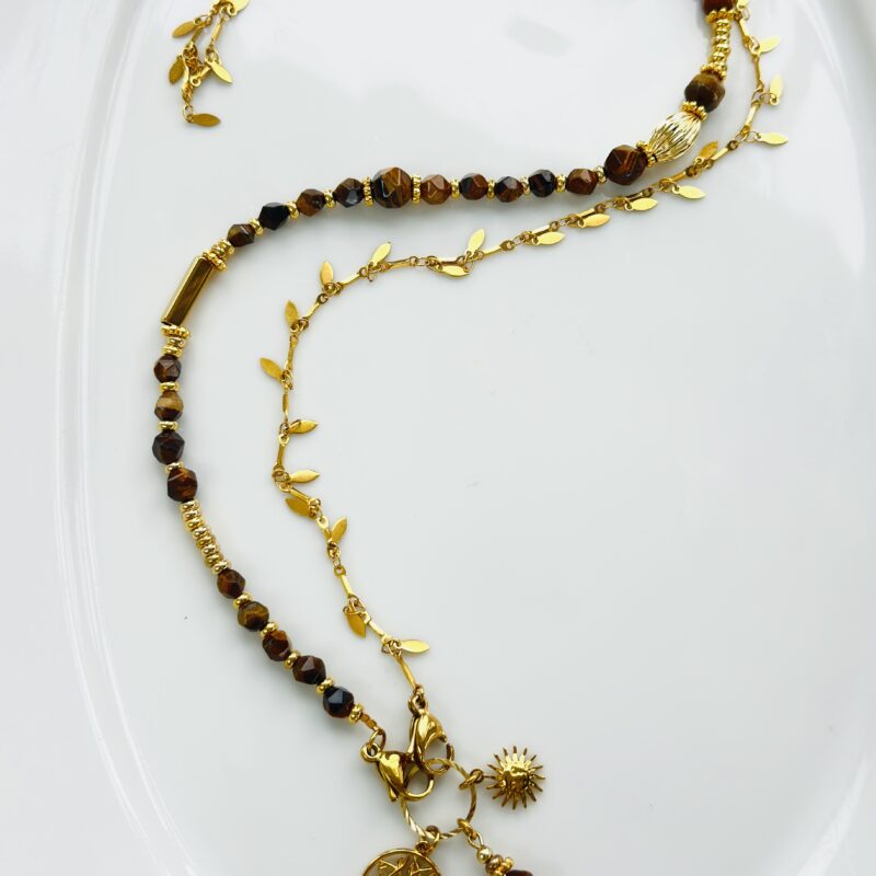 Sautoir Dualia 3 - Oeil de Tigre - Protection - Pouvoir