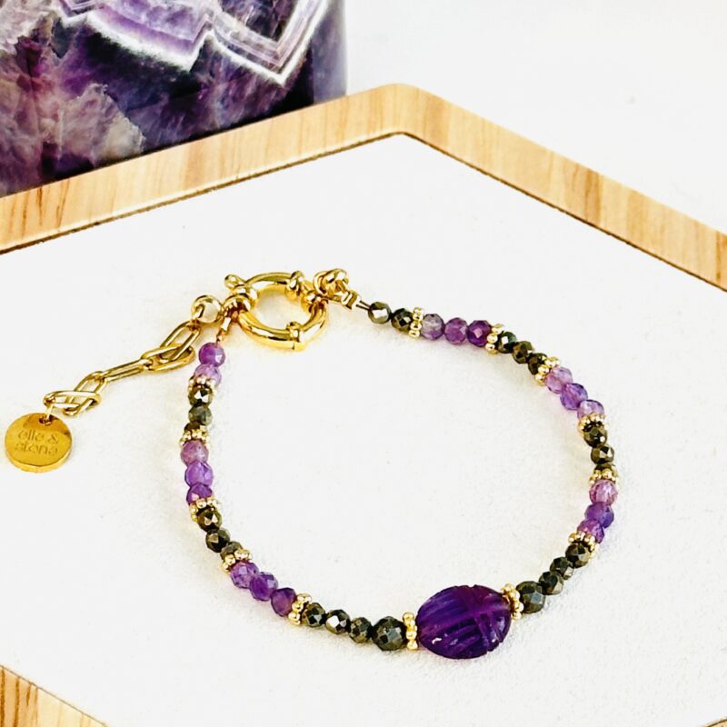 Bracelet Scarabée Amethyste