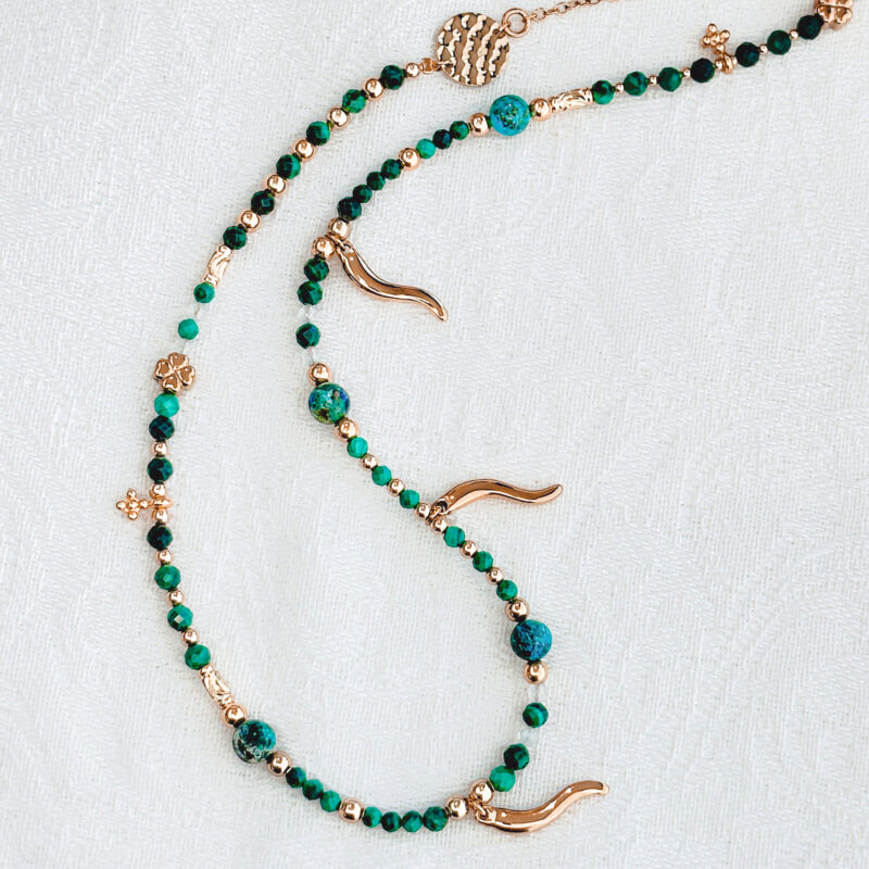 Sautoir Dualia Gaïa - Malachite - Transformation et Protection