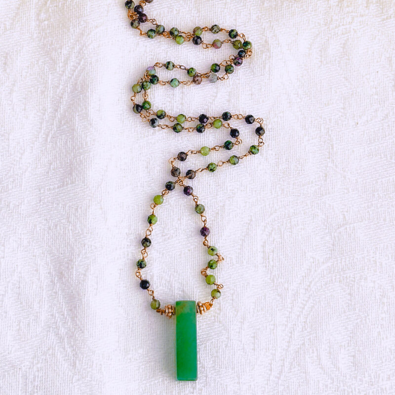 Collier Zoélia - Rubis Zoisite - Vitalité & Harmonie du coeur